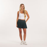 Dark Green | On Model Skirt | Full Body Front with Tank