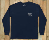 Navy with Orange | Long Sleeve Authentic Collegiate Tee | Front